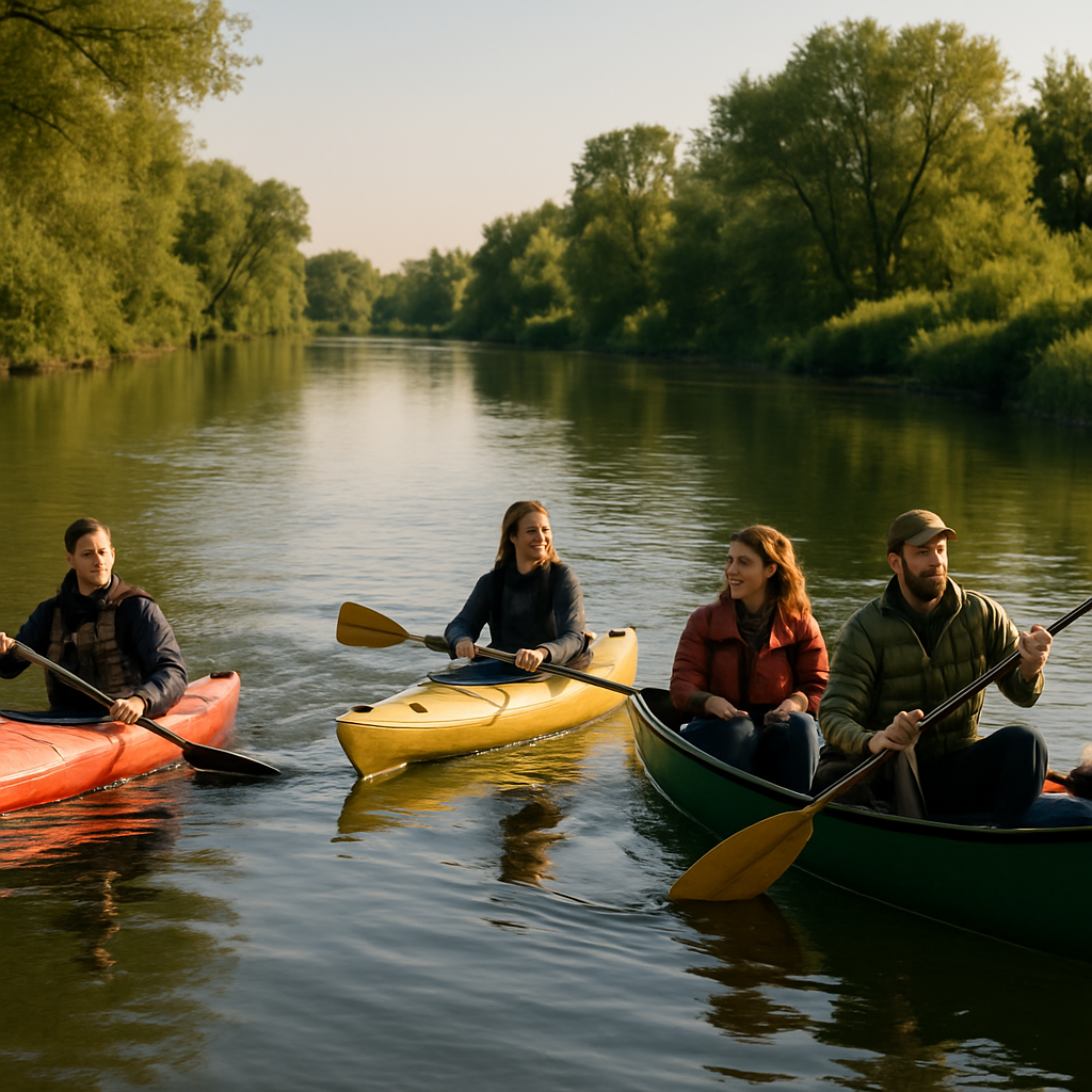 Kajak- und Canadierausflug am Rhein mit Bootscenter Niederrhein